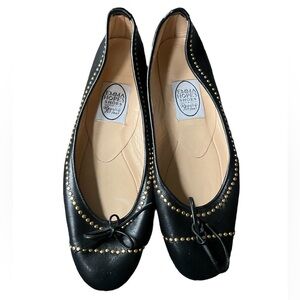 Emma Hopes Black Studded Leather Ballet Flats